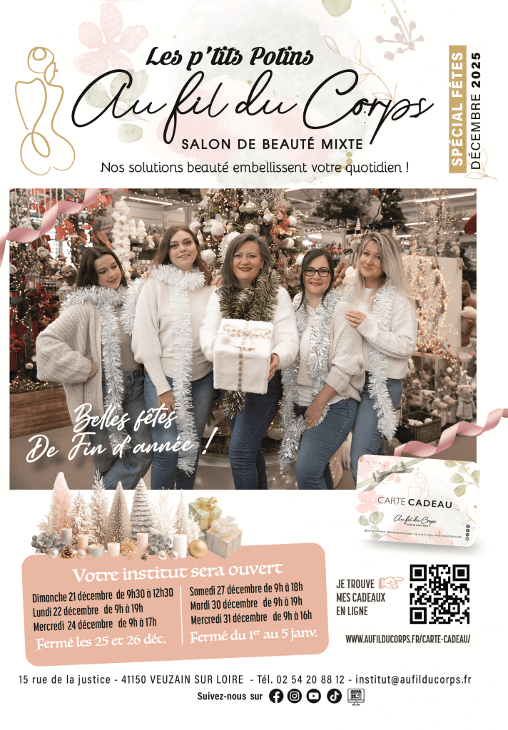 Derrière chaque soin, il y a une équipe passionnée. Pour Noël, nous avons voulu partager avec vous notre joie, notre complicité et notre envie de vous offrir le meilleur. Les Potins de Noël, c’est aussi l’histoire de notre équipe qui vous accompagne avec cœur et sourire.